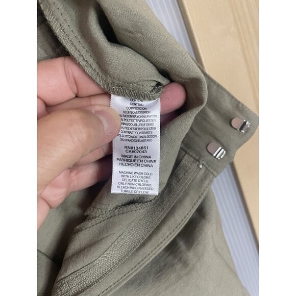 WAYF Women's High Waisted Green Wide Leg Pants Sz S 30” Casual Travel Streetwear - Picture 4 of 6